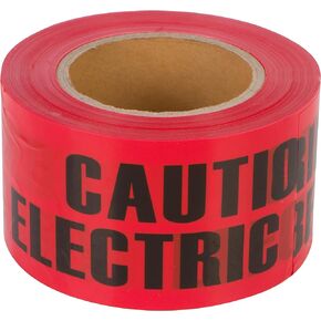 Underground Electrical Caution Tape – 3-inch Width – Detectable from 12-18 Inch Depths – Yellow, Black – Printed With Caution Buried Electrical Line Below – 300 ft. Length, Red