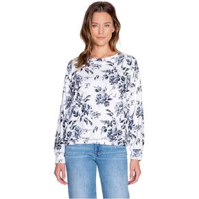 PJ Salvage Women's Loungewear Black Rose Long Sleeve Top