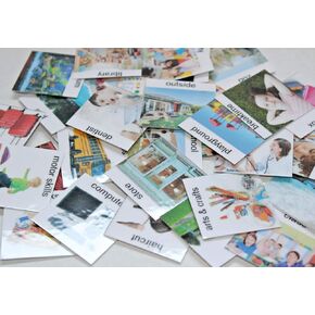 Small 2"x2" Loose Visual Picture Cards, Receptive and Expressive Language, Speech Articulation Therapy, ASD, ADD, ADHD, Apraxia, & Stroke Patients. (Blank Cards 30 Pcs, Plastic)