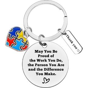 Xiahuyu Autism Awareness Gifts Keychain Autism Teacher Appreciation Gifts Special Education Teacher Gift ABA Therapist Gift Christmas Birthday Leaving Retirement Thank You Gift for Autism Teacher