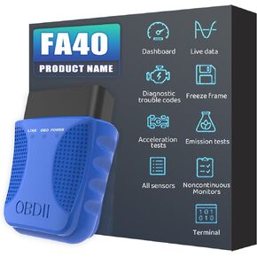 OBD2 Scanner Code Reader FA40 Auto Diagnostic Scan Tool Car Fault Check Engine Light Wireless Car Code Reader Compatible with iOS & Android Bluetooth 4.0 Auto Code Scanne