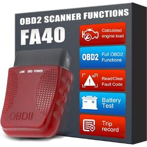 OBD2 Scanner Code Reader FA40 Auto Diagnostic Scan Tool Car Fault Check Engine Light Wireless Car Code Reader Compatible with iOS & Android Bluetooth 4.0 Auto Code Scanne