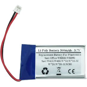 300mAh 3.7V Replacement Battery for Plantronic s Savi Office WH300,WH350, Savi W410, Savi W420, W710,W710-M, Savi W720, W720-M, SC60, Supra Plus Wireless Headsets