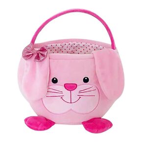 Easter Eggs Basket - 3D Cute Plush Empty Bucket with Foldable Ears - Perfect for Girls & Boys Easter Egg Hunts - easter baskets for kids (2024 blue)