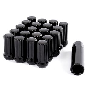 DCVAMOUS 32 PC 9/16"-18 Lug Nuts Black 7-Spline Compatible with Dodge 8 Lug Aftermarket Wheels - 9/16 Lugnuts 2" Tall Cone Seat with Key for 1994-2010 RAM-2500 3500 | 1975-1986 C20 K20 C30 K30 J20