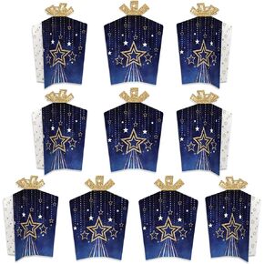 Big Dot of Happiness Starry Skies - Table Decorations - Gold Celestial Party Fold and Flare Centerpieces - 10 Count