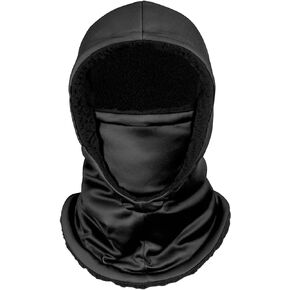 foco Solid Black Hooded Gaiter Scarf