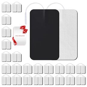 TENS Unit Replacement Pads, 40 PCS Premium Thickened Reusable Self-Adhesive Electrode Pads for EMS Muscle Stimulator Massager, 2"x4" - 20 Pcs, 2"x2" - 20 Pcs