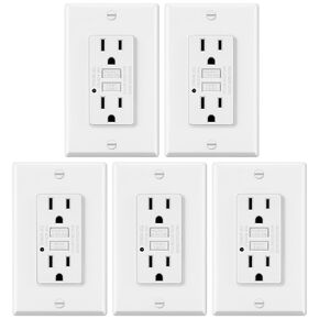 ELECTECK 30 Pack GFCI Outlets 15 Amp, Non-Tamper Resistant, Decor GFI Receptacles with LED Indicator, Ground Fault Circuit Interrupter, Wallplate Included, ETL Listed, White