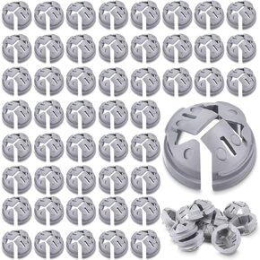 Sintuff 50 Pcs 3/8 In. - 1/2 In. Non Metallic Button Push-in Bulk Connector Gray NM Cable Connector Electrical Conduit Fittings Fits for 1/2 Inch Knockouts