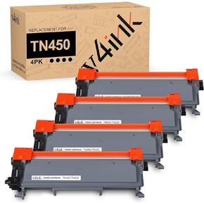v4ink Compatible Toner Cartridge Replacement for Brother TN450 TN420 Black Toner Cartridge High Yield to use for HL-2240d HL-2270dw HL-2280dw MFC-7360n MFC-7860dw IntelliFax 2840 2940 Printer 4 Pack