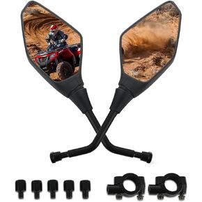 Karsee Black Double Take Mirror Universal Motorcycle Convex Rear View Mirrorr M10 Bolt Compatible With Motorcycle Scooter Moped ATV(M8,M10)