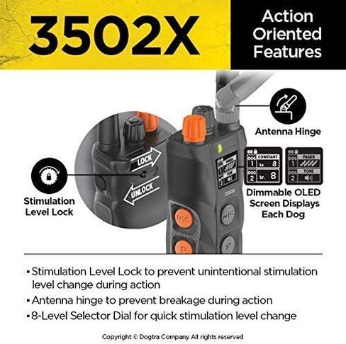 Dogtra 3502X Long Range IPX9K Waterproof 1.5-Mile 2-Dog Expandable Dual DIAL Remote Dog Training E-Collar for Professionals Competition and Working Dog Trainers in Saudi Arabia