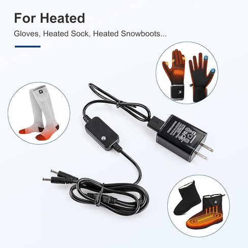 شاحن بطارية ليثيوم أيون قابل لإعادة الشحن 7.4 فولت من SAVIOR HEAT، ملحقات شاحن USB مزدوج قياسي أمريكي كابل شحن USB للقفازات الساخنة والأحذية والجوارب in Kuwait