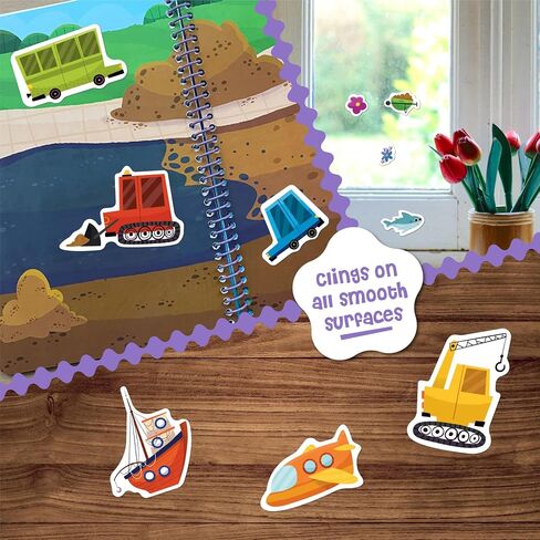 كتاب ملصقات جيلي Stick4Ever - للأطفال - ملصقات جيلي مقاومة للماء وسهلة التنظيف للأطفال - كتاب ملصقات قابل لإعادة الاستخدام للأطفال الصغار مع 50 قطعة من ملصقات الجيلي (المزرعة) in Kuwait