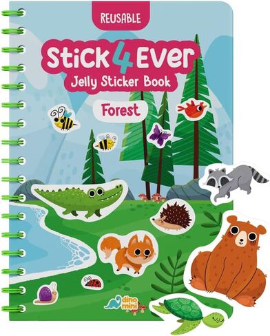 كتاب ملصقات جيلي Stick4Ever - للأطفال - ملصقات جيلي مقاومة للماء وسهلة التنظيف للأطفال - كتاب ملصقات قابل لإعادة الاستخدام للأطفال الصغار مع 50 قطعة من ملصقات الجيلي (المزرعة) in Kuwait