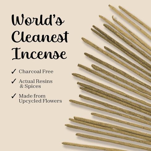 White Copal Incense Sticks Mexico - (40+ Sticks) Thick, Natural Resin Incense & Clean Charcoal Free Made from Upcycled Flowers | Sweet Smelling Spiritual Incense for Purification (Incienso De Copal) in Saudi Arabia