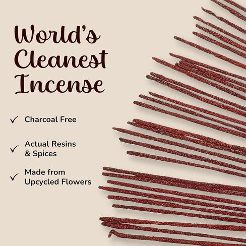 White Copal Incense Sticks Mexico - (40+ Sticks) Thick, Natural Resin Incense & Clean Charcoal Free Made from Upcycled Flowers | Sweet Smelling Spiritual Incense for Purification (Incienso De Copal) in Saudi Arabia