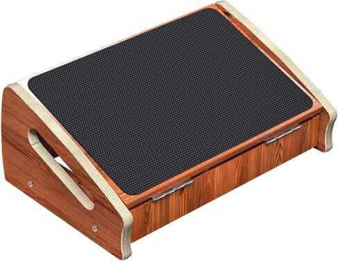 Upgraded Wooden Foot Rest for Under Desk at Work – 4 Adjustable Heights under desk foot rest for office with Memory Foam Cover, Ergonomic Foot Stool Footrest for Home Office Supplies, Desk Accessories in Kuwait