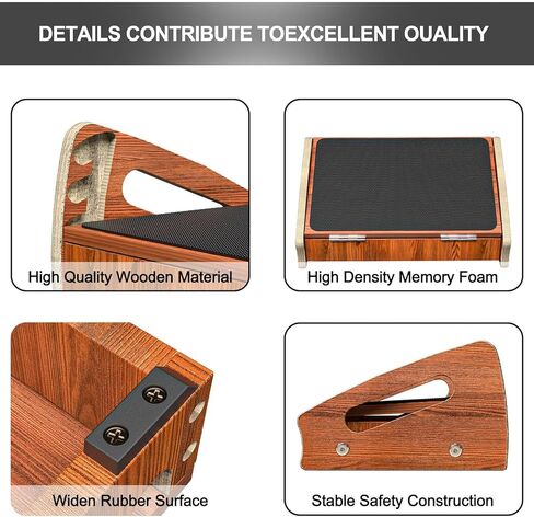 Upgraded Wooden Foot Rest for Under Desk at Work – 4 Adjustable Heights under desk foot rest for office with Memory Foam Cover, Ergonomic Foot Stool Footrest for Home Office Supplies, Desk Accessories in Kuwait
