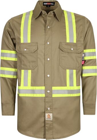 BOCOMAL FR Hi-Vis Shirts Lightweight Type O Class 1 High Visibility Flame Resistant/Fire Retardant Refective Safety Shirt in Saudi Arabia