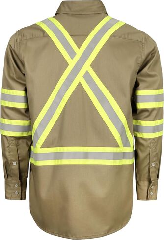 BOCOMAL FR Hi-Vis Shirts Lightweight Type O Class 1 High Visibility Flame Resistant/Fire Retardant Refective Safety Shirt in Saudi Arabia