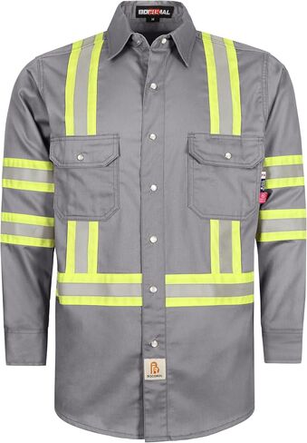 BOCOMAL FR Hi-Vis Shirts Lightweight Type O Class 1 High Visibility Flame Resistant/Fire Retardant Refective Safety Shirt in Saudi Arabia