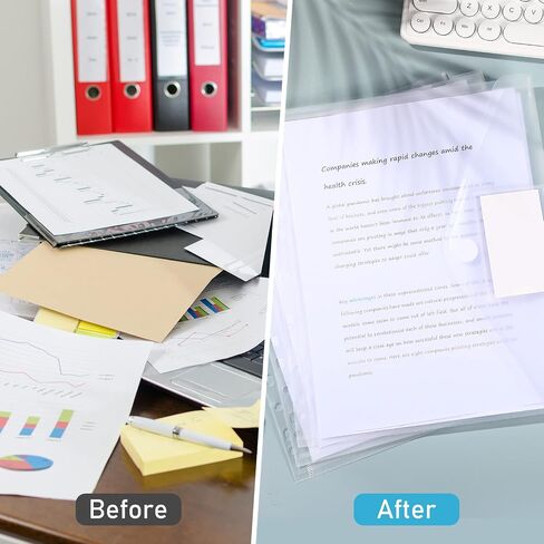 100 Pcs Binder Pocket for 3 Ring Plastic Binder Folders 11 Holes Clear Poly Binder Envelope with Hook and Loop Closure for 2/3/4 Ring Document Pouch with Label Letter Size Office in Saudi Arabia