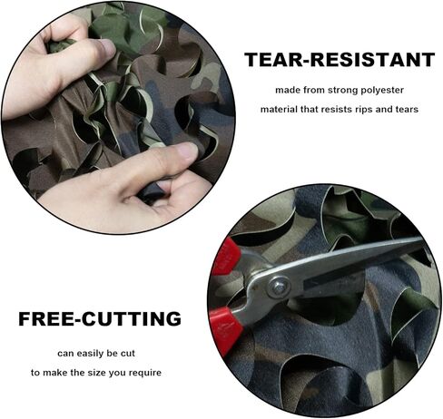 Camo Netting, Camouflage Net Ground Blind for Hunting, Camping, Sunshade, Shooting, Garden Fence Decorations in Kuwait