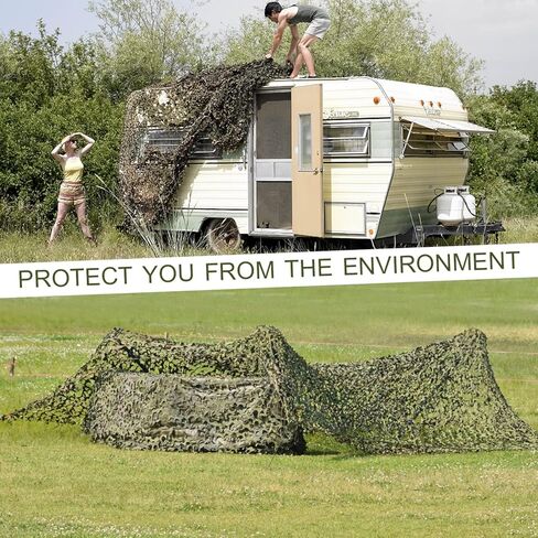 Camo Netting, Camouflage Net Ground Blind for Hunting, Camping, Sunshade, Shooting, Garden Fence Decorations in Kuwait