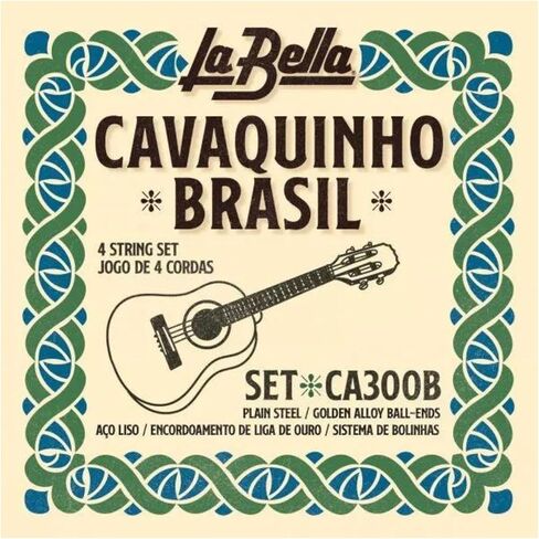 La Bella CA300B CAVAQUINHO - وتر جيتار من الفولاذ العادي من الفولاذ البرازيلي ذو أطراف كروية ذهبية in Saudi Arabia