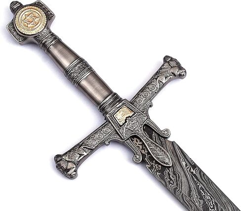 Handmade King Solomon Sword with Leather Sheath | Damascus Steel King Solomon Sword in Saudi Arabia