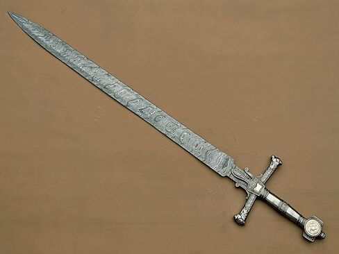 Handmade King Solomon Sword with Leather Sheath | Damascus Steel King Solomon Sword in Saudi Arabia