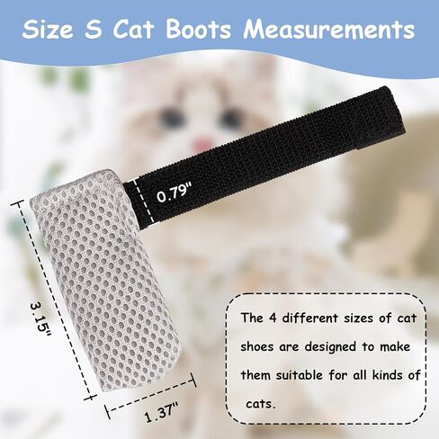 4Pcs Cat Boots, Cat Mittens to Prevent Scratching, Adjustable Mesh Cats Claw Protectors Non-Slip Breathablesuitable for Pet Bathing, Cutting Nails, Injecting(M,Gray) in Saudi Arabia
