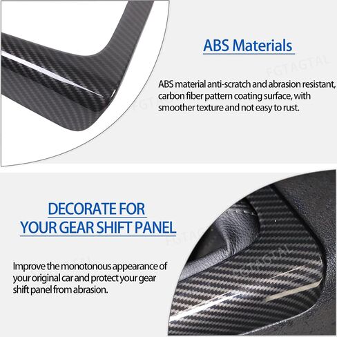 Gear Shift Panel Trim Cover Fit for Hummer H3 2005-2009, ABS Gear Shift Center Console Anti-Scratch Panel Protector Frame Cover, 1PCS (Carbon Fiber Pattern Black) in Saudi Arabia