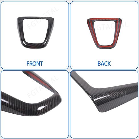 Gear Shift Panel Trim Cover Fit for Hummer H3 2005-2009, ABS Gear Shift Center Console Anti-Scratch Panel Protector Frame Cover, 1PCS (Carbon Fiber Pattern Black) in Saudi Arabia