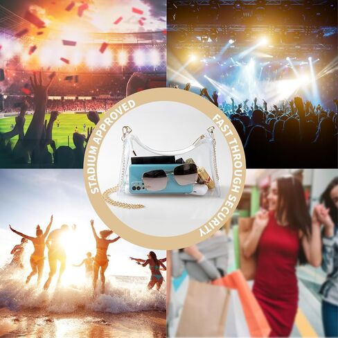 Clear Purse for Women Stadium Approved,PVC Clear Crossbody Bag for Concert Event Work Festival in Saudi Arabia