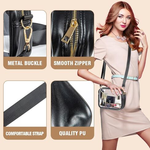 Clear Purses for Women Stadium Clear Crossbody Bag Clear Bag Stadium Approved for Concert Festival Sport in Kuwait