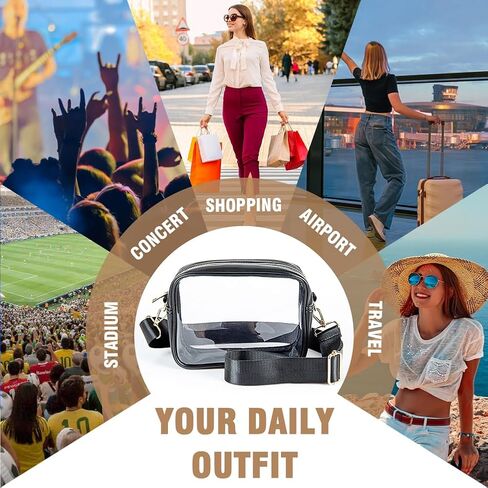 Clear Purses for Women Stadium Clear Crossbody Bag Clear Bag Stadium Approved for Concert Festival Sport in Kuwait