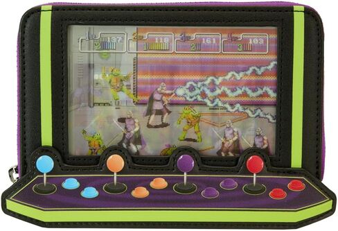 Loungefly Teenage Mutant Ninja Turtles 40th Anniversary Vintage Arcade Lenticular Zip Around Wallet in Saudi Arabia