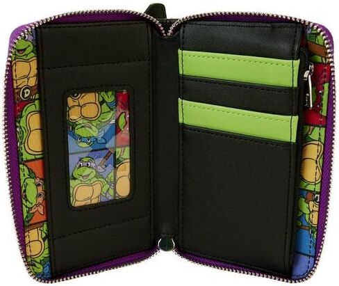 Loungefly Teenage Mutant Ninja Turtles 40th Anniversary Vintage Arcade Lenticular Zip Around Wallet in Saudi Arabia