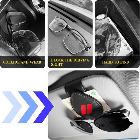 Sunglasses Holder Suit for Chevy Camaro RS Accessories, Leather Magnetic Glasses Mount Holder Eyeglasses Sunglasses Clip Visor Accessories for Chevy RS Owners in Saudi Arabia