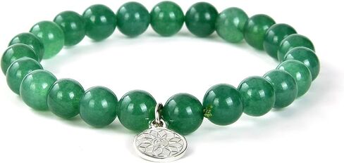 Green Aventurine Bracelet | Chakra Crystal Healing Gemstone Bracelet for Yoga Meditation| Semi Precious Handmade Indian Jade Jewelry for Men Women Unisex by Crystal Agate in Saudi Arabia