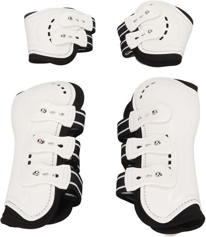 Pssopp Horse Fetlock Boots, Protective Lightweight Breathable White Tendon Fetlock Brace for Horse Protective Equipment (M) in Saudi Arabia