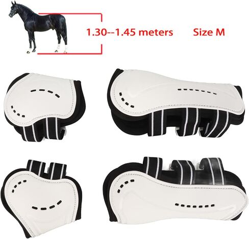Pssopp Horse Fetlock Boots, Protective Lightweight Breathable White Tendon Fetlock Brace for Horse Protective Equipment (M) in Saudi Arabia