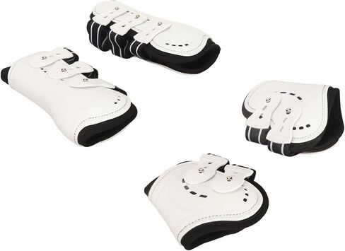 Pssopp Horse Fetlock Boots, Protective Lightweight Breathable White Tendon Fetlock Brace for Horse Protective Equipment (M) in Saudi Arabia