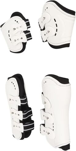 Pssopp Horse Fetlock Boots, Protective Lightweight Breathable White Tendon Fetlock Brace for Horse Protective Equipment (M) in Saudi Arabia