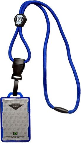 Specialist ID Detachable Lanyard and Identity Stronghold 2-Card RFID Blocking Badge Holder - 2 Sided/Blocks 13.56MHz Signal - Double Sided - Secure CAC PIV TWIC Card Holder (Black) in Saudi Arabia
