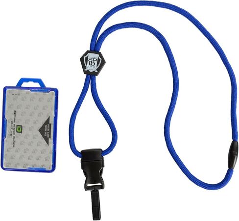 Specialist ID Detachable Lanyard and Identity Stronghold 2-Card RFID Blocking Badge Holder - 2 Sided/Blocks 13.56MHz Signal - Double Sided - Secure CAC PIV TWIC Card Holder (Black) in Saudi Arabia