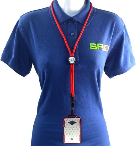 Specialist ID Detachable Lanyard and Identity Stronghold 2-Card RFID Blocking Badge Holder - 2 Sided/Blocks 13.56MHz Signal - Double Sided - Secure CAC PIV TWIC Card Holder (Black) in Saudi Arabia